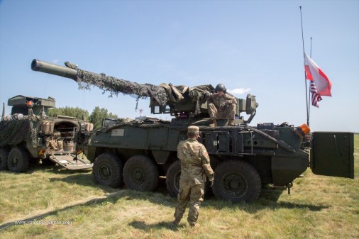 M1128 Stryker MGS, M1134 Stryker ATGM. Photo : Staff Sgt Ricardo Hernandez-Arocho